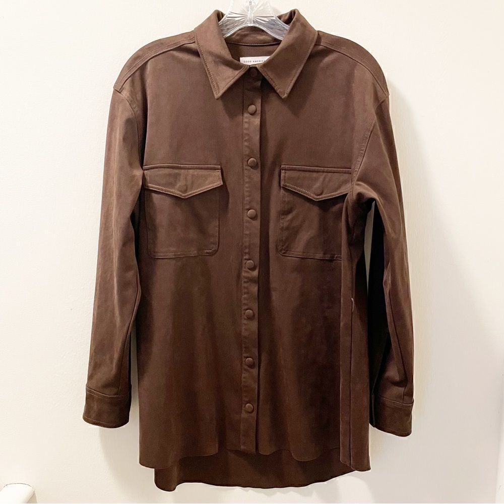 GOOD AMERICAN Faux Suede Shacket - Size Small